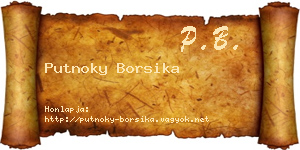 Putnoky Borsika névjegykártya